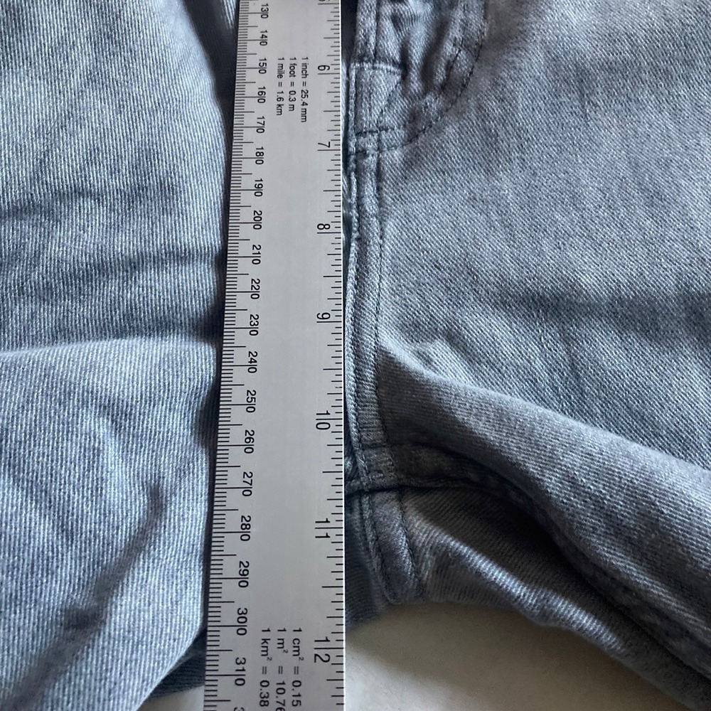 7 For All Mankind Slimmy Jeans Mens Medium 34x33 Grey Zip Fly Light Wash Denim - Picture 6 of 9